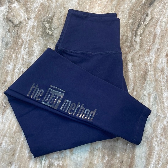 Beyond Yoga Pants - Beyond Yoga Leggings - Navy Blue w/ Foil Bar Method Logo